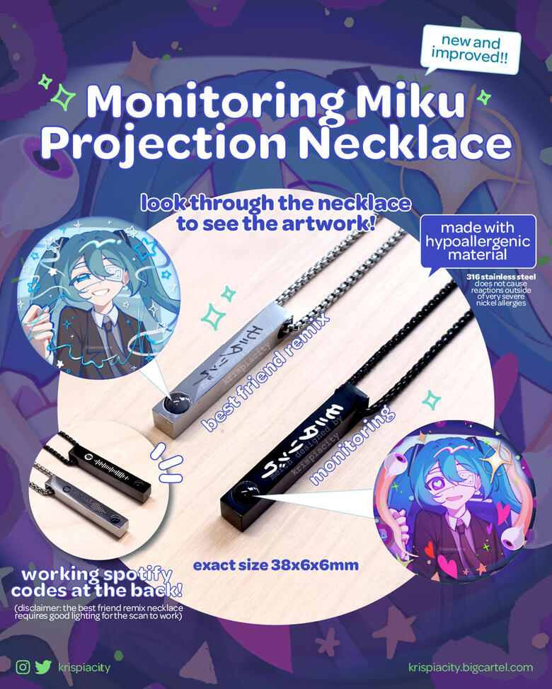 Monitoring Miku Projection Necklace